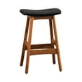 thumbnail image 1 of Solid Wood Walnut Finish Counter Height Stools ( Of 2), Mid-century Modern With Black Faux Leather Seat For Kitchen & Dining 2, And Matt, 1 of 2