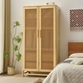 thumbnail image 1 of Solid Wood Wardrobe Rattan Doors, 1 of 6