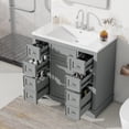 Solid Wood and MDF Board Grey 36-Inch Bathroom Vanity Sink Combo with ...