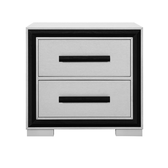 Solid Wood & MDF Bedroom Drawer Unit | 2 Spacious Drawers for Personal Items | Sleek Silver Appearance | Addresses Storage Chaos