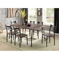 thumbnail image 1 of Benzara BM183274 Wood Dining Table Set, Antique Brown & Dark Gray - Pack of 7 - 30 x 36 x 60 in., 1 of 1