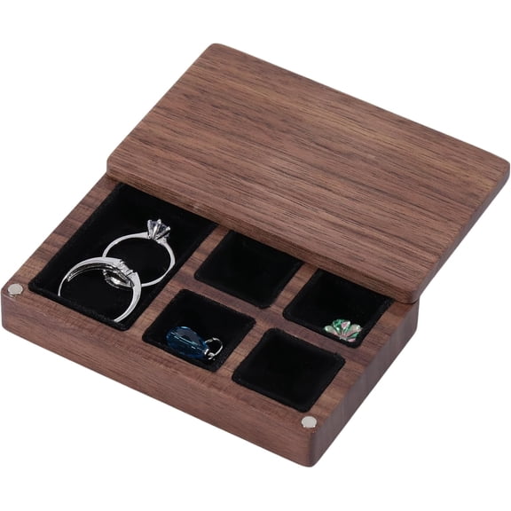 Solid Wooden Jewelry Display Case Jewelry Display Box 5 Compartment Storage Organize for Jewelry Bracelet Making Wooden Beading Mat with Felt Bead Design Boards Camel 3.782.360.75 inch for DIY