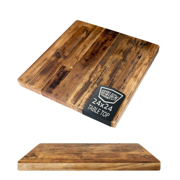 Solid Wooden Piece Perfect for Kitchens, Dining and Coffee Table Tops (Reclaimed Wood Table Top - Economy, 24" x 24")