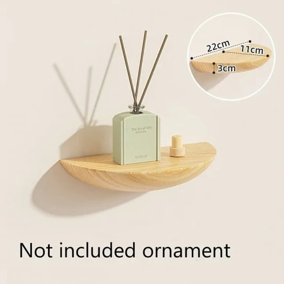 Solid Wooden Semicircle Wall Shelves Background Entryway Decorative Floating Organization Storage Holders Bedroom Kitchen Racks
