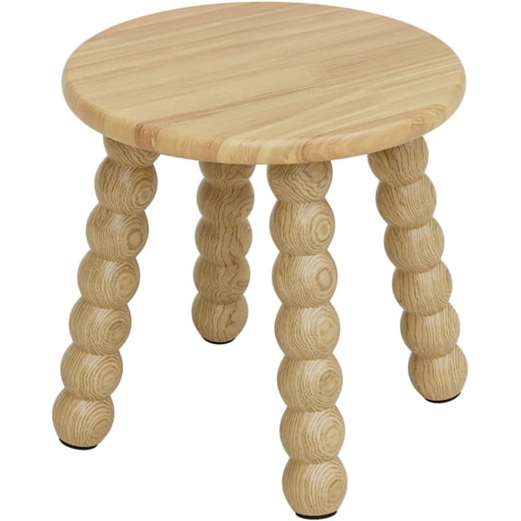 Solid Wooden Step Stool for Adults Kids, 11 inch Small Foot Stool, Non-Slip One Step Stool, Sturdy Foot Stool for Bathroom, Bedroom, Kichen, Plant Stand(Natural)