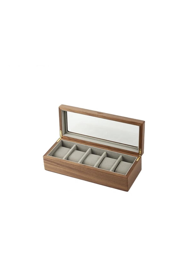 Solid Wooden Watch Storage Box Black Walnut Watch Jewelry,Bracelet Collection Box Transparent Gift Box