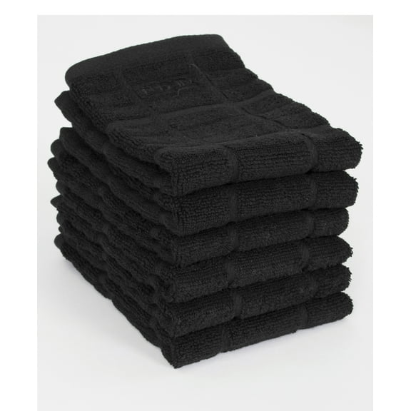 All-Clad Premium Solid Dish Cloth, 6-Pack, Black