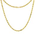 thumbnail image 1 of Solid Yellow 14K Gold 4mm Diamond Cut Rope Chain Necklace for Men and Women 22 inch, 1 of 4