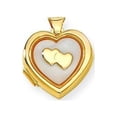 thumbnail image 1 of Solid Yellow Gold Mother of Pearl Locket - Just Under 3/4 Inch X 3/4 Inch, 1 of 1