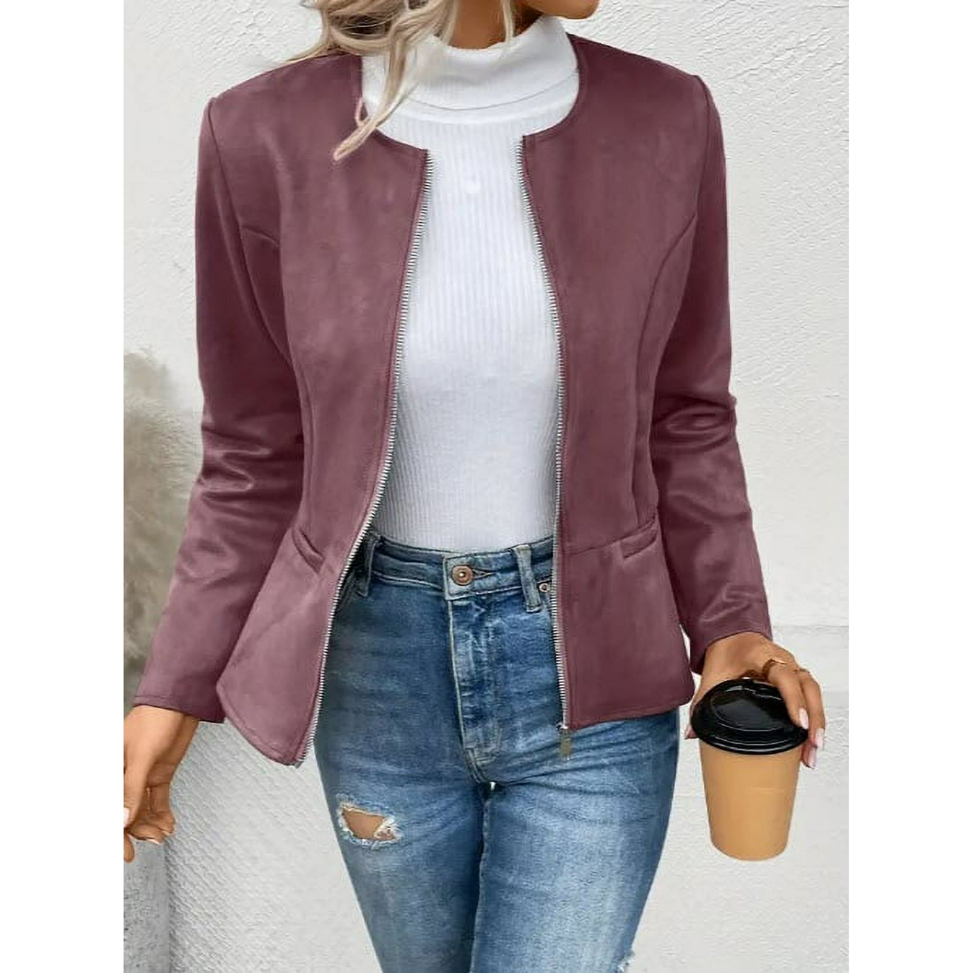 Chaqueta con Cremallera Sólida