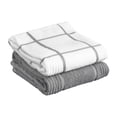 thumbnail image 1 of T-fal Solid & Checked Parquet Kitchen Towels, 2-Pack, Gray, 1 of 7