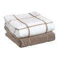 thumbnail image 1 of T-fal Solid & Checked Parquet Kitchen Towels, 2-Pack, Sand, 1 of 7