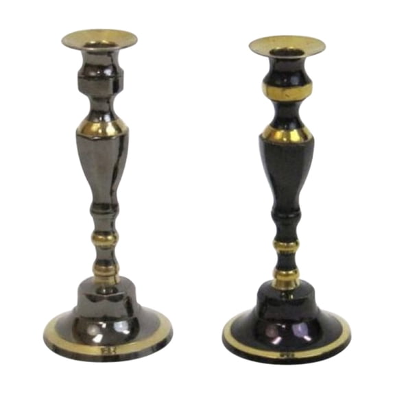 Solid brass Candle Stick Holder, Black
