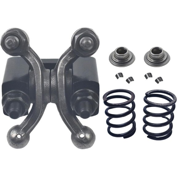 Solid cast Racing Shaft Rocker Arm Set w Black with 18lb Valve spring and clip,For Predator 212cc Non Hemi Performance Parts