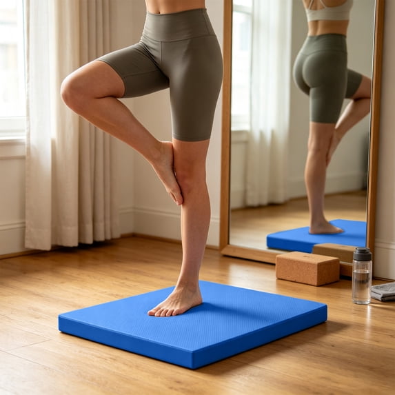 Solid color Knee Kneeling Pad, Heavy-Duty Foam Stability Cushion, Durable Solid Black Kneeling Mat for Yoga, Pilates, Weightlifting, Floor Exercises & Gym Equipment Protection, Blue