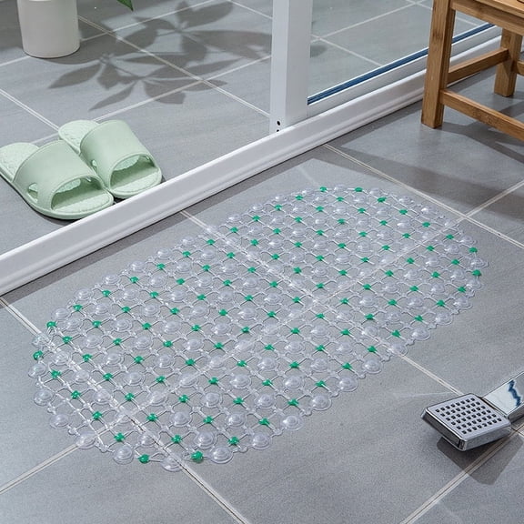 Solid-color PVC bathroom massage anti-slip floor mat, transparent