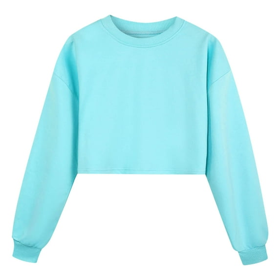 Solid color girls' sweatshirt Kids Boys Girls Child Long Sleeve Solid Sport Sweatshirt Pullover Tops Cute Clothes