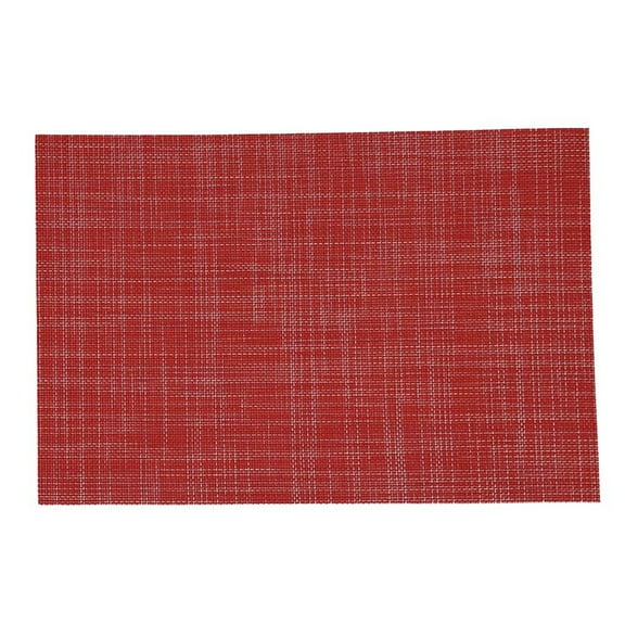 Solid color household dining table placemat thickened woven pvc placemat red