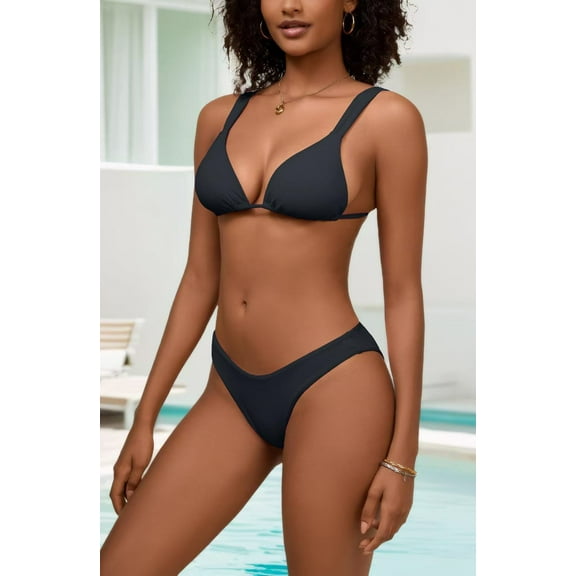 Solid color new swimsuit bikini, sexy seaside vacation style