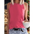 thumbnail image 1 of Solid color sleeveless vest T-shirt with any patternJujube Red Size 2XL, 1 of 4