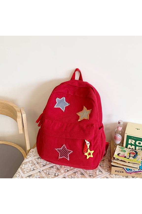 Solid color versatile star backpack, cute and stylish