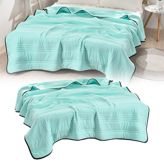 Solid-color washed cotton air conditioning quilt Silk Blanket Ice Silk Summer Blanket New Lightweight Summer Blanket Cold Breathable Summer Blankets For Hot Sleepers