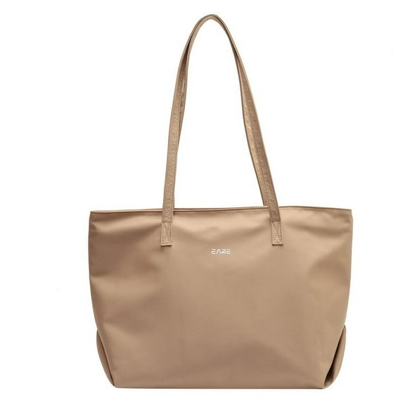 Solid-colored Cloth Bag, Female Student Single Shoulder Bag, Minimalist Large-capacity Tote Bag, Nylon Commuting To Work Handbag