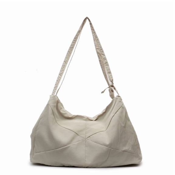 Solid-colored Crossbody Bag, Large Capacity Nylon Cloth Bag, Waterproof Shoulder Bag, Women's Commuting Large Bag, Student Tote Bag for Classes