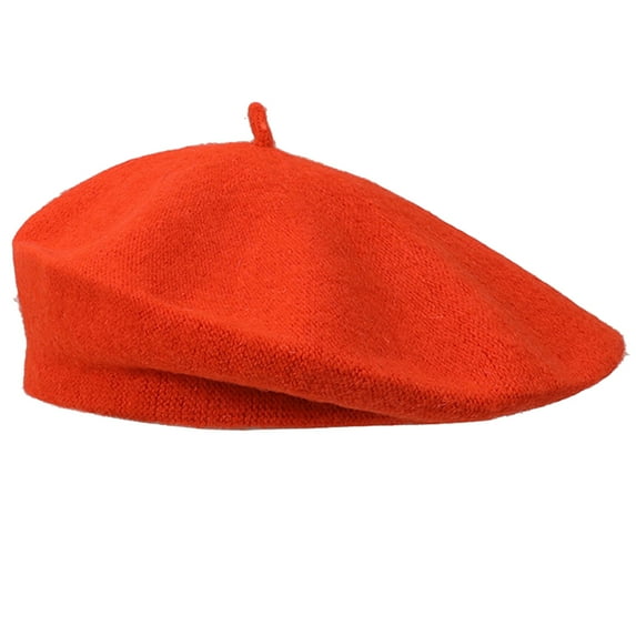 Solid colour men's and women's wool blend French beret to socks