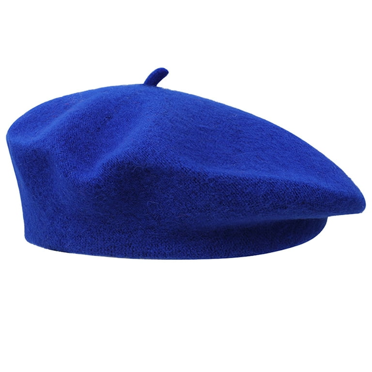 Solid colour men's and women's wool blend French beret to socks