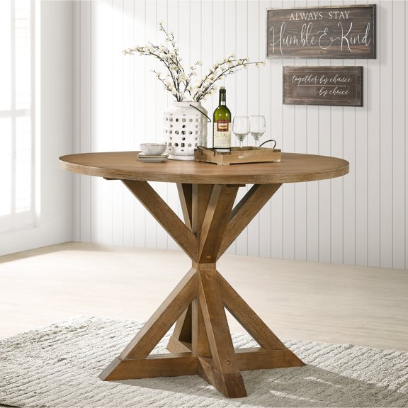 Solid construction | Cross - buck base for unique look | Elevate your dining space