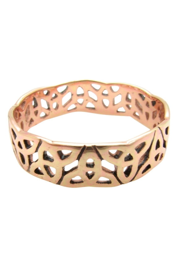 Solid copper Celtic Knot band ring CRI1317 -3/16 of an inch wide. Available in sizes 5 thru 9. (Size 7)