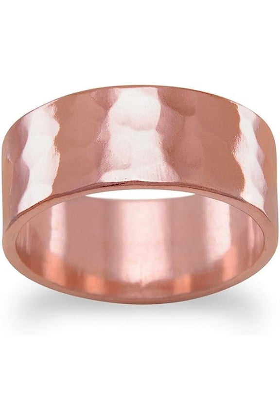 Solid copper ring with 8mm hammered band. Made in the USA!