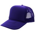 thumbnail image 1 of Solid poly foam front mesh back trucker cap (Purple), 1 of 4