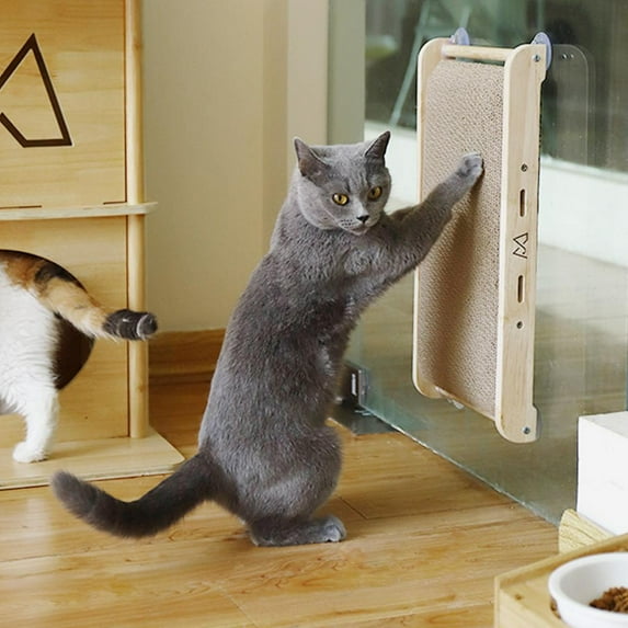 Solid post for scratching / Ramp Corrugated Cardboard Cat Scratching Pad Relaxing Living Room Bed with Suction Cups Store Your
