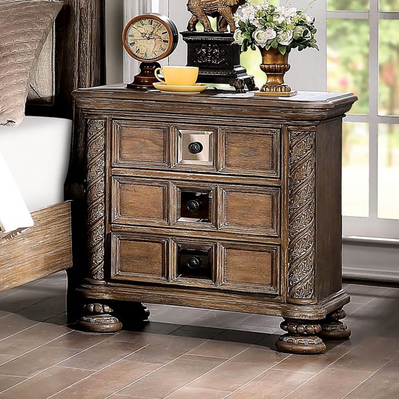 Solid wood construction-Mirror inserts on 3 drawers-Bedroom-Update your bedroom decor