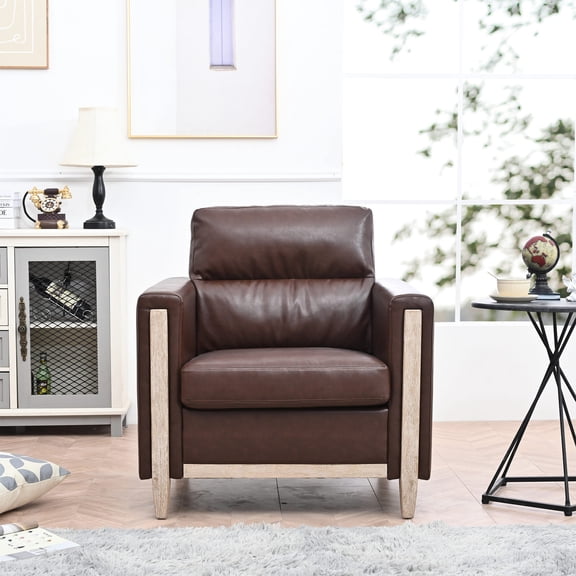 Solid wood feet, easy to assemble / Strong - supported single sofa for living room