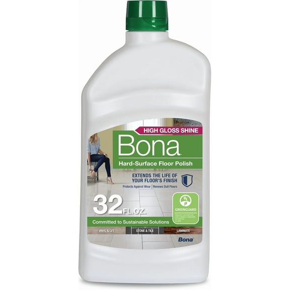 Solid wood floor polish - 32 fluid ounces - High gloss finish - Suitable for wood flooring polishing