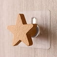 thumbnail image 1 of Solid wood wall hanging stars, moon wall hanging wall, coat and hat hanging nails, free perforation, wooden hanging nails 5*5*3.5CM Star, 1 of 9