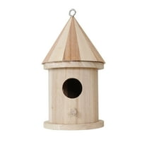 Solid wooden bird House, Weatherproof Bird Houses for Outdoor Garden Decor with Perch for Outside Bluebird, Finch, Wren, Chickadee, , Round Hole