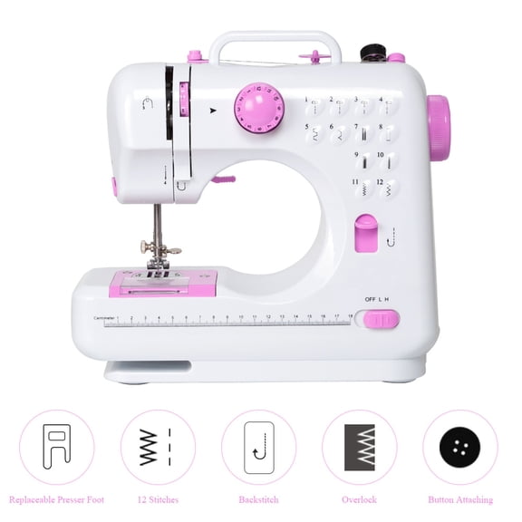 SolidPal Portable Mini Electric Sewing Machine, 12 Stitches 2 Speeds with Foot Pedal & LED Light for Beginners Home Use