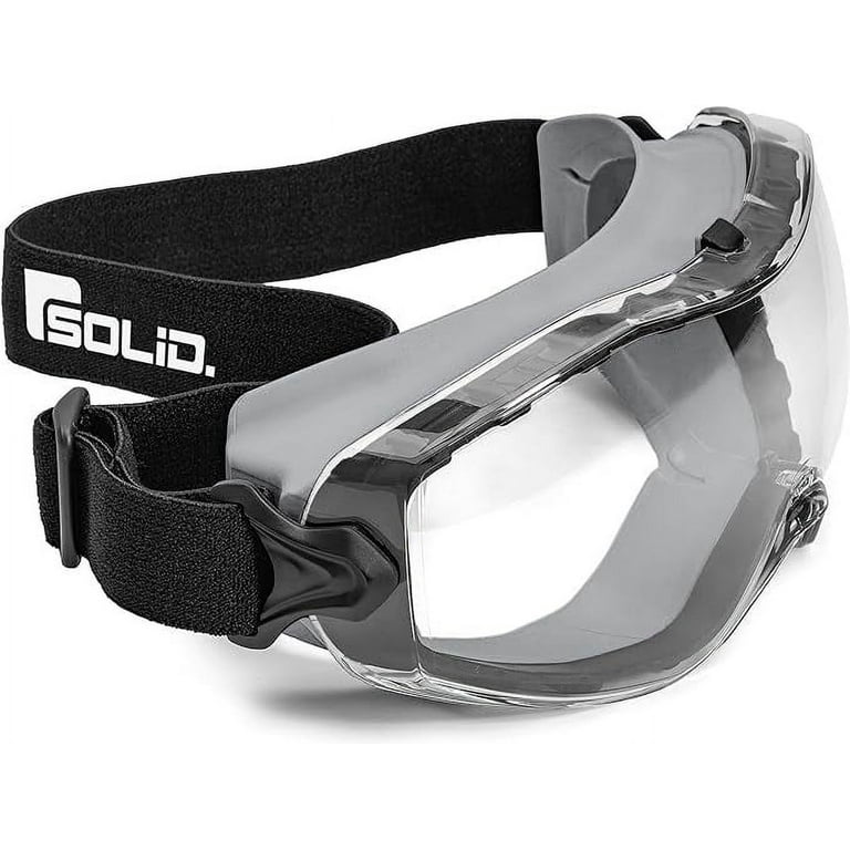 SolidWork Safety Goggles Anti-Fog Clear Lens with Adjustable 