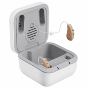 Ceretone FDA-Cleared OTC Behind-the-Ear Hearing Aids, Solid Beige, Rechargeable, Noise Reduction, Clear & Natural Sound