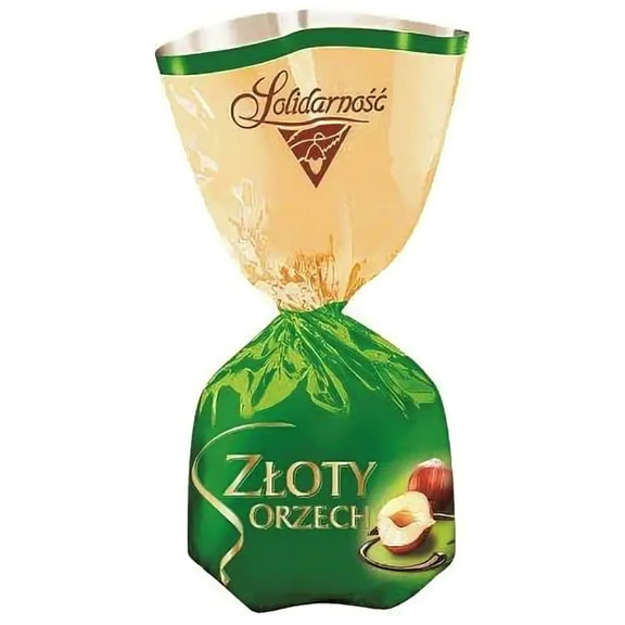 Solidarnosc Zloty Orzech Candy Chocolate Glazed WIth Nuts Classic Polish Candy 226g / 0.5lb
