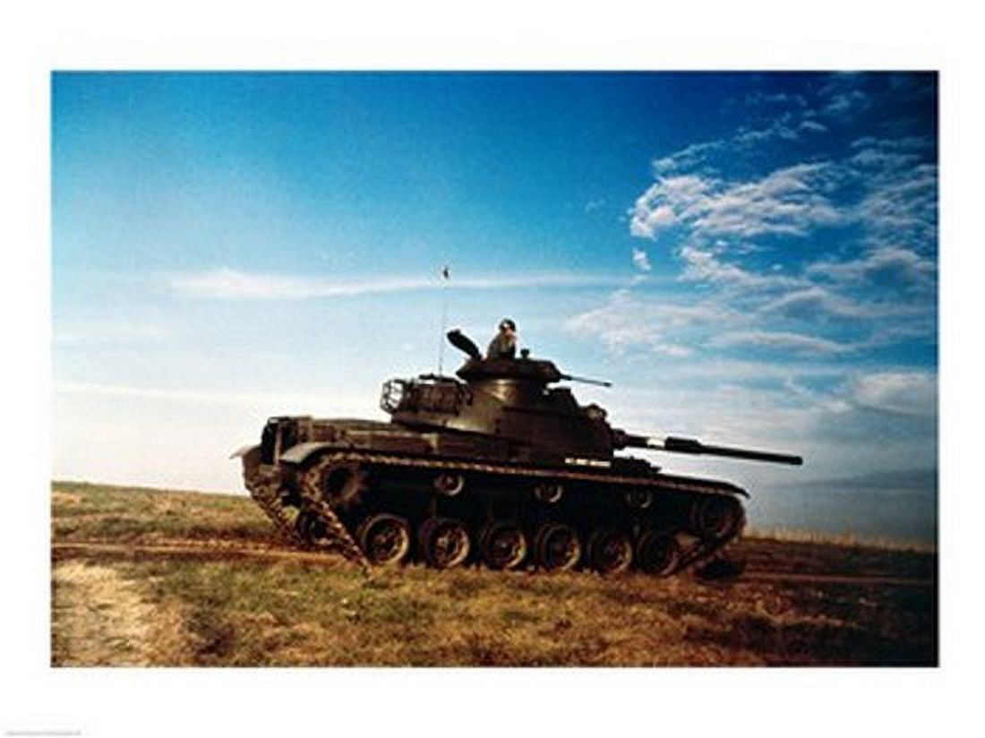Solider in a military tank Canvas Art - (24 x 18)