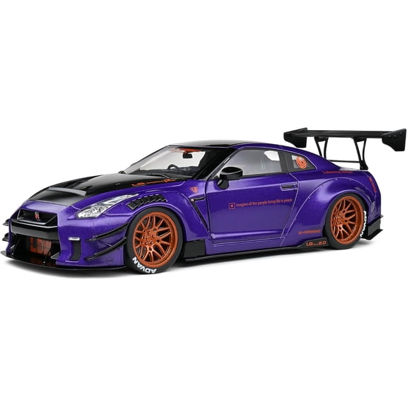 Solido 1:18 Nissan GT-R (R35) W/Liberty Walk Body KIT 2.0 Purple 2022, Purple
