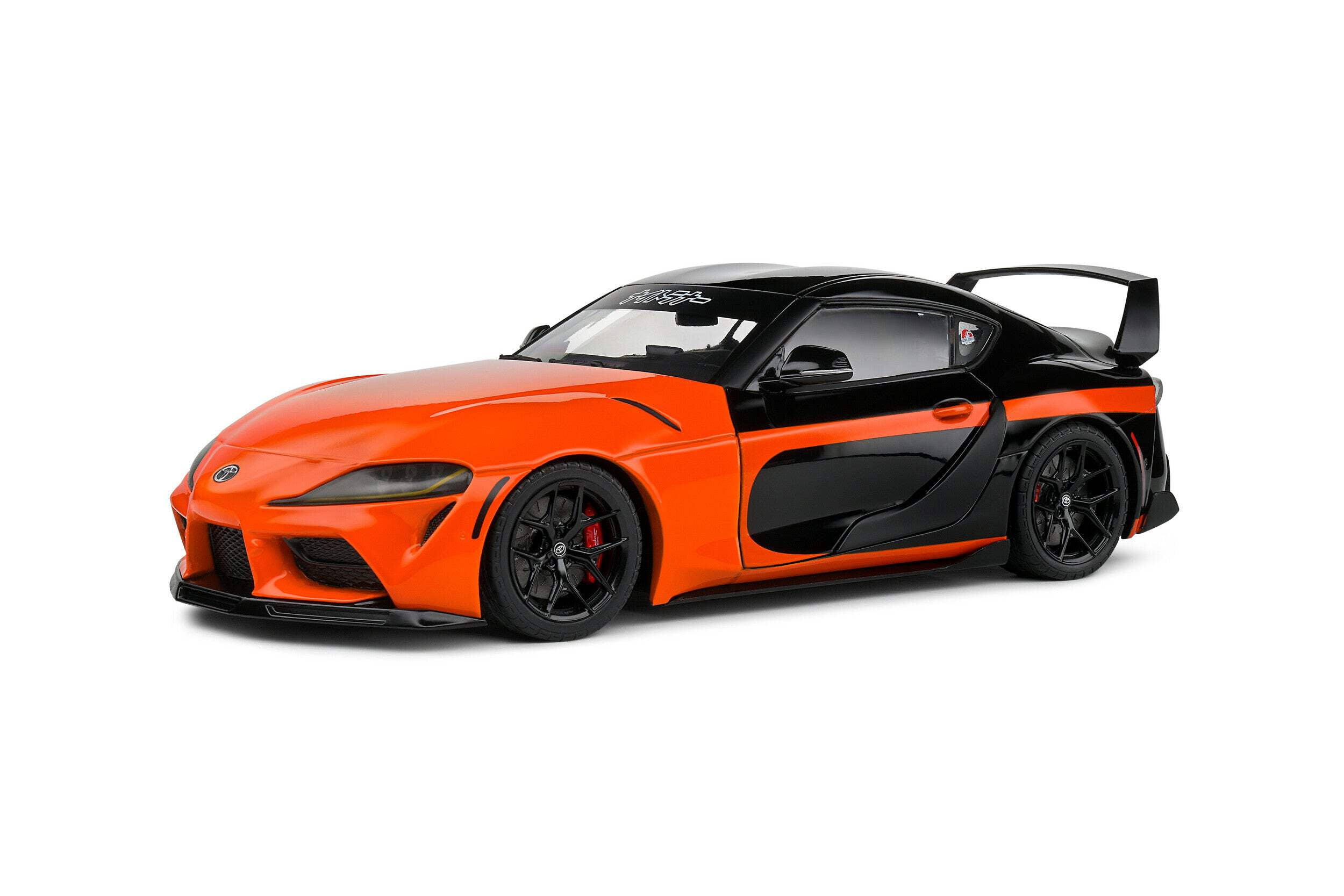 2024 Toyota GR Supra "StreetFighter" Orange and Black 1/18 Diecast Model Car by Solido