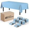 thumbnail image 1 of Solids Light Blue Rectangular Plastic Tablecloth - 54x108 Inch, Pack, 1 of 7