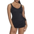 thumbnail image 1 of Solids V-Neck Sarong One-Piece Swimsuit, 1 of 3