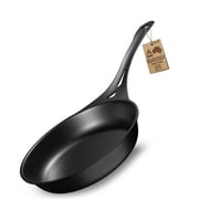 Solidteknics 9.5" Outdoor Skillet   Naturally Seasoned Australian Iron Lightweight Camping Cookware for Grill, Smoker, Fire Pit & Campfire Cooking Durable Skillet for BBQ & Outdoor Use